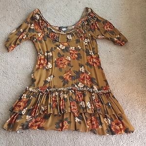 Elementals tiered ruffled short sleeve dress